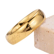 6MM Gold Fashion Ring for Men Wedding Bands Eternal Ring Design Comfort Fit
