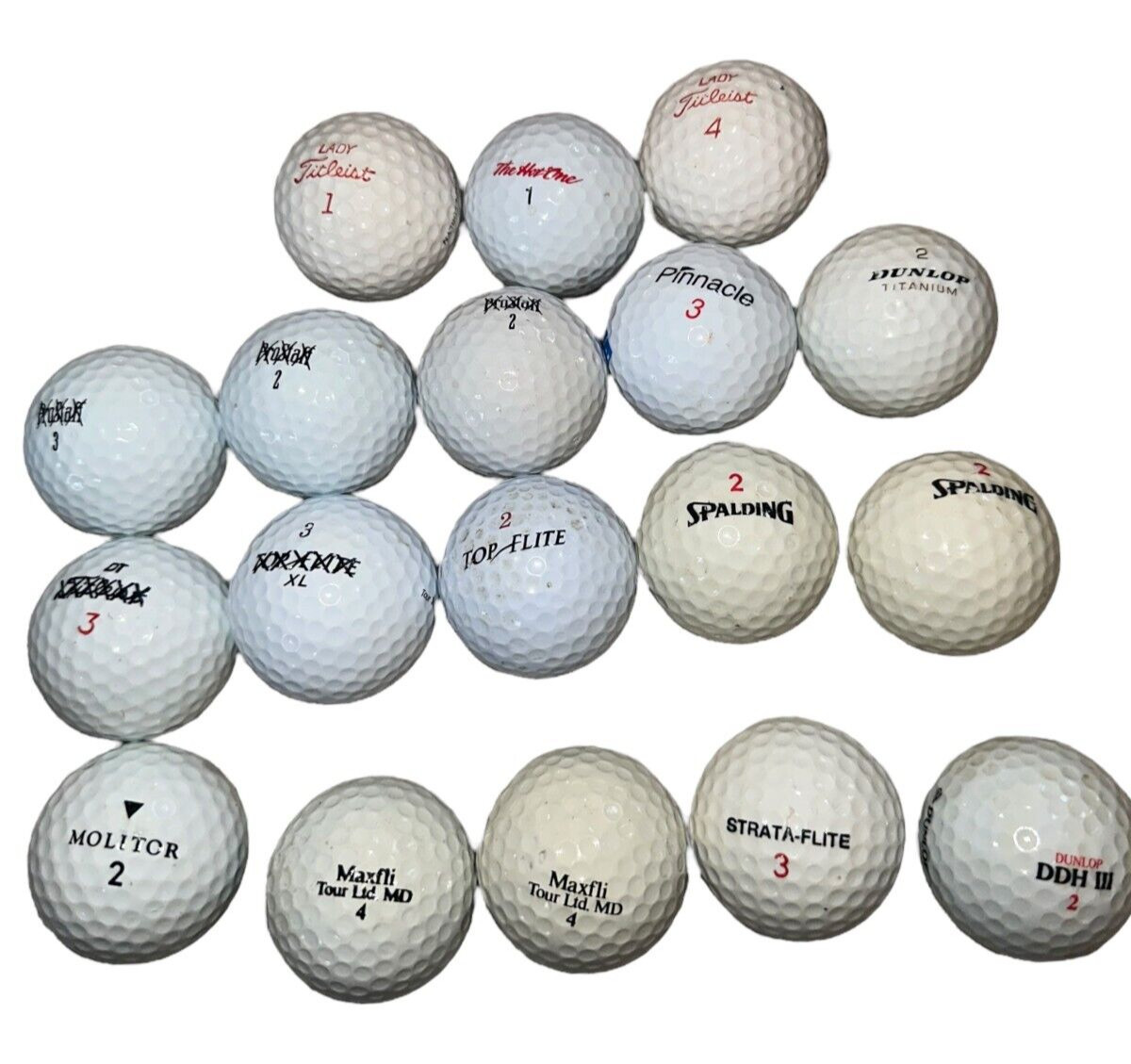 Vintage Golf Ball Collection 18 Piece Lot Mixed Brands Titleist Spalding Estate