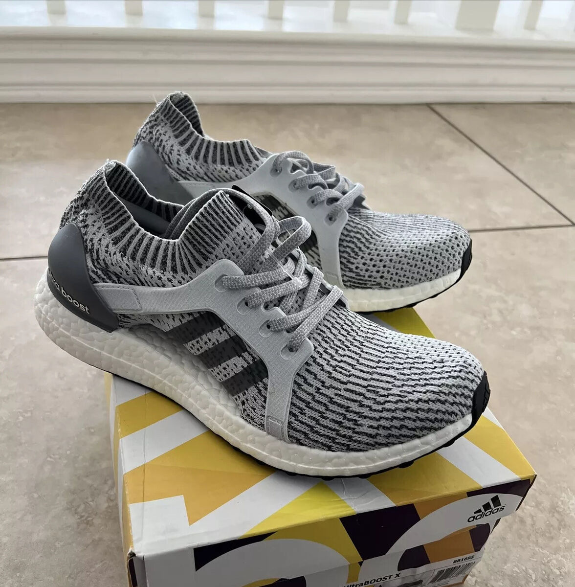 Adidas ULTRABOOST X Grey Silver Running Sneakers BB1695 (635 Adidas ULTRABOOST X Grey Silver Running Sneakers BB1695 (635