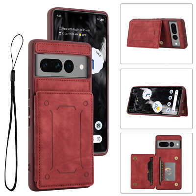 For Google Pixel 7 /7 Pro Luxury Magnet Leather Wallet Cover Card Slots Case