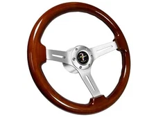 1994-04 Ford Mustang SN95 Fox 4 6-Bolt Mahogany Wood Steering Wheel Kit, Tri Bar