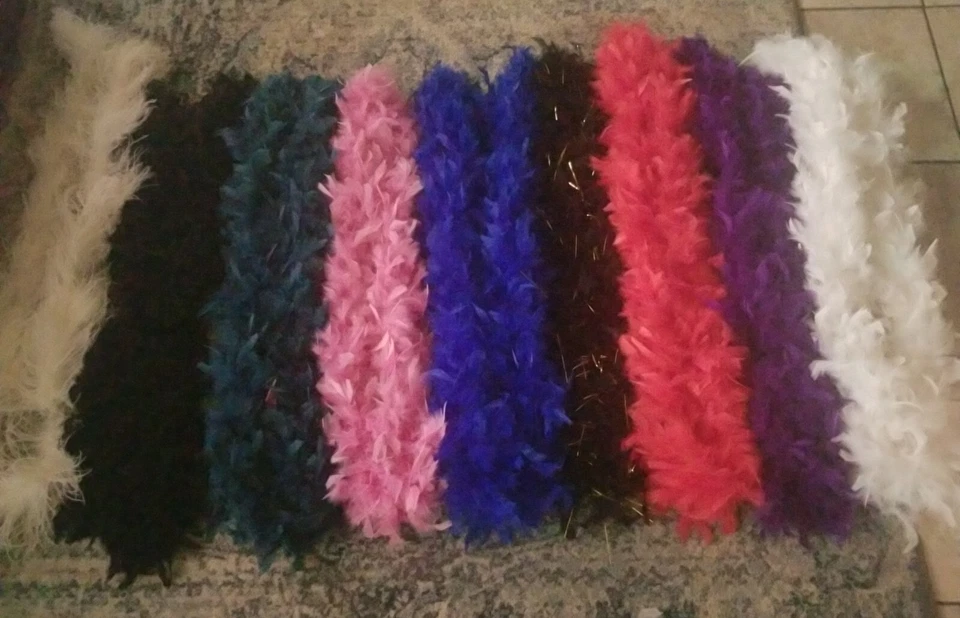Feather Boa Pretty Elegant Long Flapper Showgirl Party Hollywood Costume 9 piece - Image 4 of 4