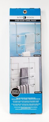 Inter Design Over Door Towel Rack 79150 -- RB44 Chrome And Brushed Metal 
