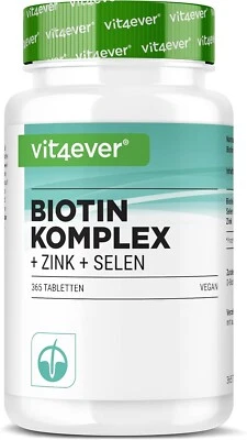 VIT4EVER Biotin + Selen + Zink (Komplex) - hochdosiert & vegan - Haut Haare Nägel