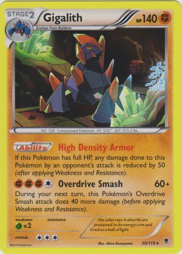 Pokemon - Gigalith - 50/119 - Rare Holo - XY - Phantom Forces - NM