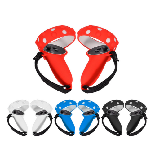 2Pcs Handle Grip Cover Silicone+Nylon Strap For Oculus Quest 2 VR Controller - Picture 1 of 20