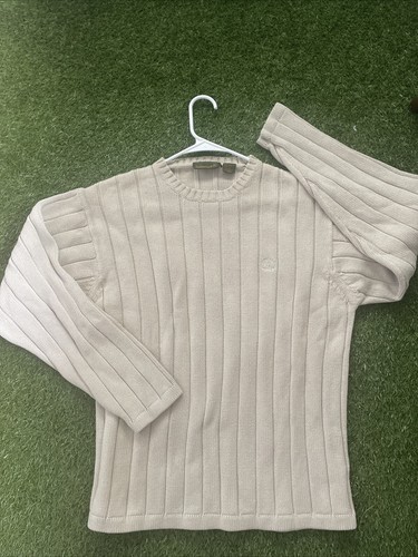 Vintage Timberland Jumper Men Large Beige Thick Knit