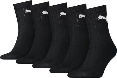 PUMA chaussettes courtes équipage unisexes logo homme femme lot de 5 noir 12-14 Royaume-Uni - Photo 1 sur 4