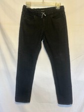 Youth Lee High Rise Black Cotton Blend 5-Pockets Pull-on Jeans  Sz.M 10-12 