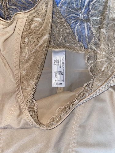 Donna Karan Intimates Slimming Shaping Slip Sheer Lace Nude Size S Shapeware Y2K - Picture 5 of 6