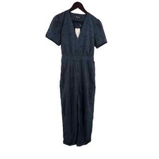 Whistles Navy Blue Eyelet Jumpsuit Size 6 New