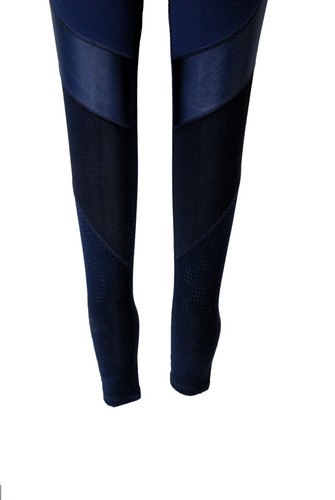 NWT DIY Womens Mixed Media Printed Leggings with Mesh & Accent, Navy Blue, $112 - Picture 3 of 10