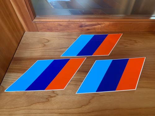 BMW MOTOR SPORT 3 STRIPS STICKERS COLORS BMW M NEW 4R RACING - Picture 4 of 7