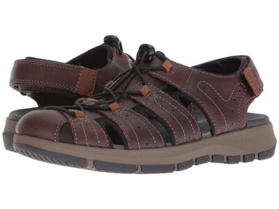 NEW CLARKS BRIXBY COVE BROWN LEATHER STRAP COMFORTABLE  display picture 2