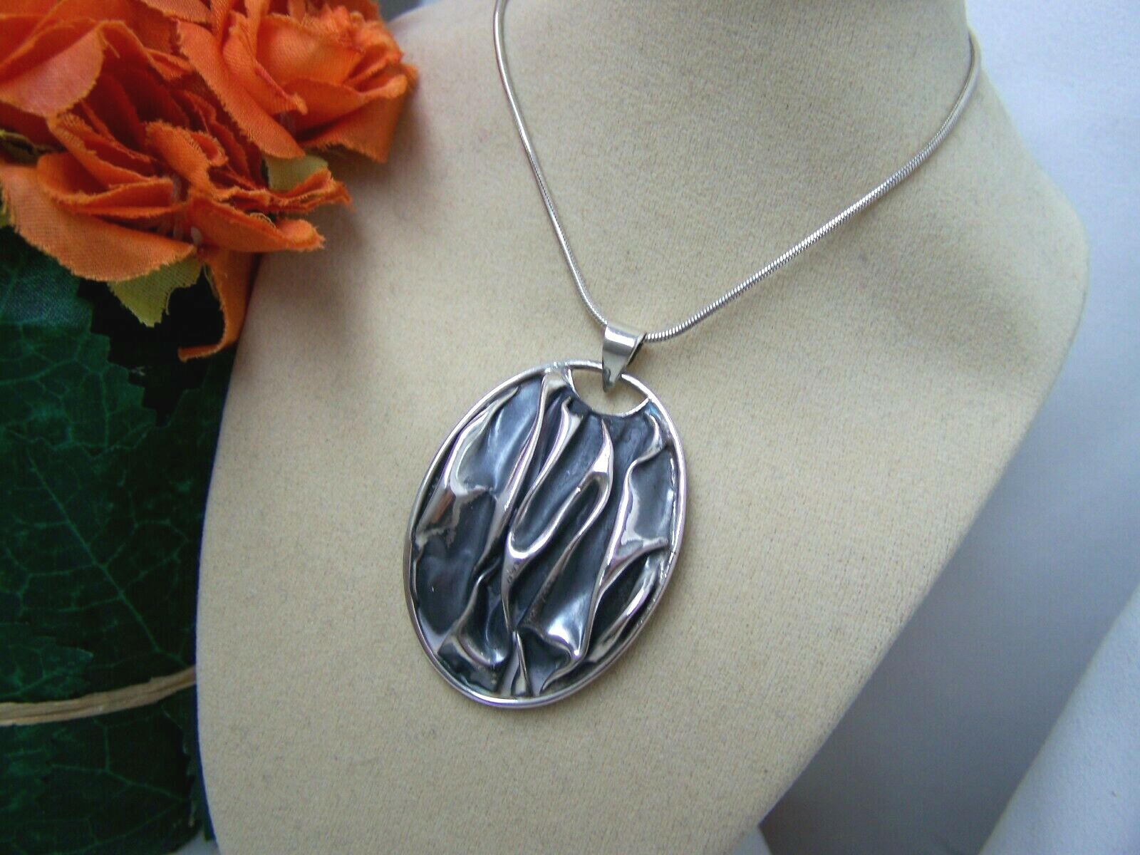 SUPERB SOLID STERLING SILVER LARGE BIG MODERNIST … - image 5