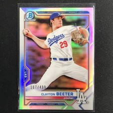 2021 Bowman Chrome Clayton Beeter Prospect Base Refractor /499