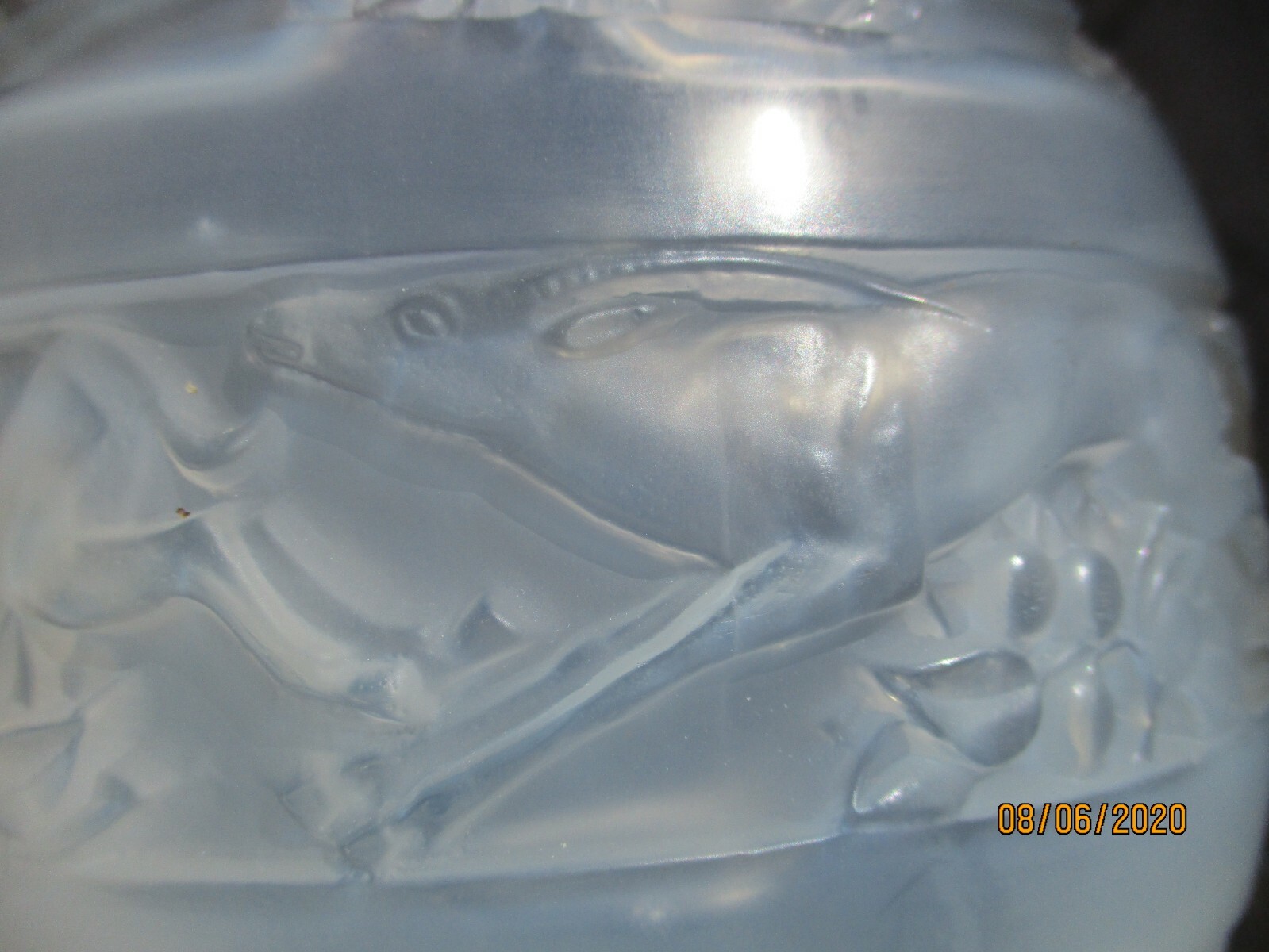 Vase Lalique France décor antilopes René Lalique France Lalique Glass