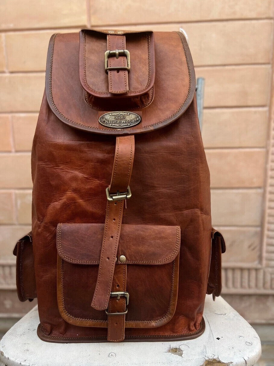 Genuine Leather All Time Best Back Pack Rucksack Travel Bag Men's and Women's