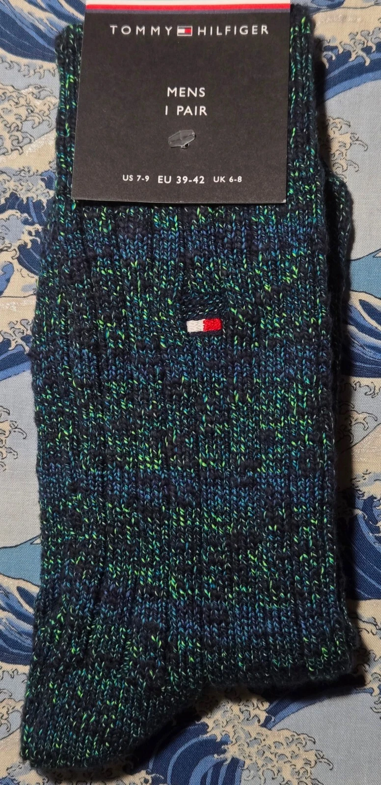 Tommy Hilfiger Mens Chunky Calf Socks Cotton Deep Green UK 6-8 EU 39 -42 RRP £17
