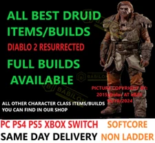 ✅PC PS4 PS5 XBOX SWITCH✅ ALL BEST DRUID ITEMS BUILDS DIABLO 2 RESURRECTED D2R