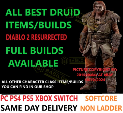 ✅PC PS4 PS5 XBOX SWITCH✅ ALL BEST DRUID ITEMS BUILDS DIABLO 2 RESURRECTED D2R