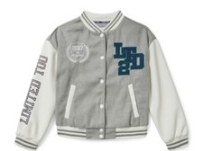 NWT Limited Too Girls Varsity Bomber Jacket Cloudy Heather Sz M-10