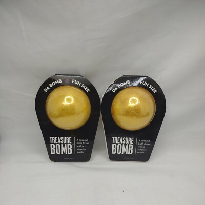 2 *NEW* Da Bomb bath bomb Treasure Bomb A Coconut Bath Fizzer+ Surprise. F