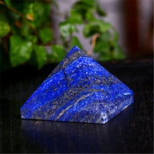Natural Lapis Lazuli Quartz Crystal Pyramid Energy Stone Tower Spiritual Healing