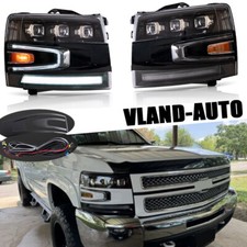 Led Projector Headlights For 07-13 Silverado Wanimation Sequential Turn Sig
