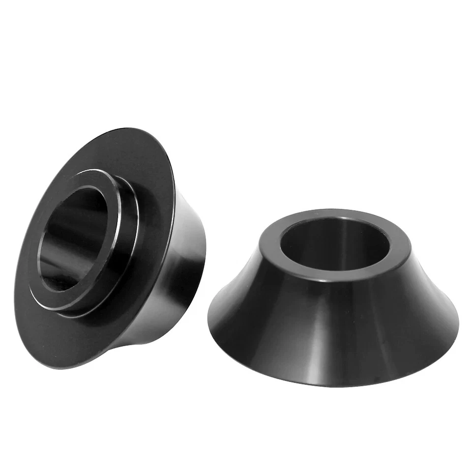 Espaciadores de rueda de eje delantero cónico negro brillante para Harley Electra Glide Road Glide Foto 2 de 4