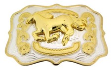 Horse Belt Buckle Men Women Western Cowboy NEW COWGIRL Rodeo GOLD SILVER METAL