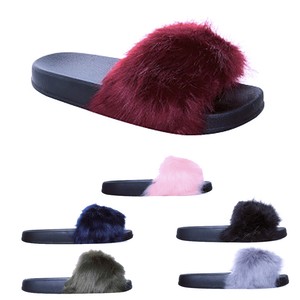 womens fluffy slider slippers