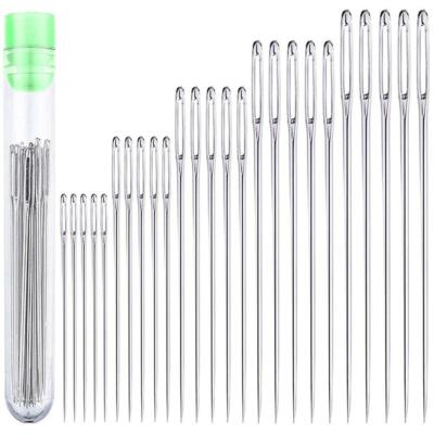 25Pcs Large Eye Hand Sewing Needles 5 Size for Stitching Leather Craft Projects