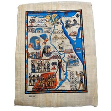 Handmade Egyptian Papyrus Art Of Egypt Map, Size 12X16 Inches.