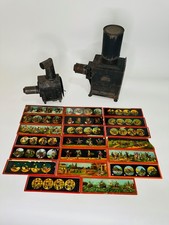 2 Antique Magic Lantern Slide Projectors Ernst Plank 20 Slides