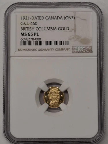 1921 Canada (ONE) British Columbia Gold NGC MS 65 PL