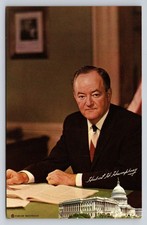 Hubert H. Humphrey Portrait U.S. Capitol Washington D.C. Postcard 1960s
