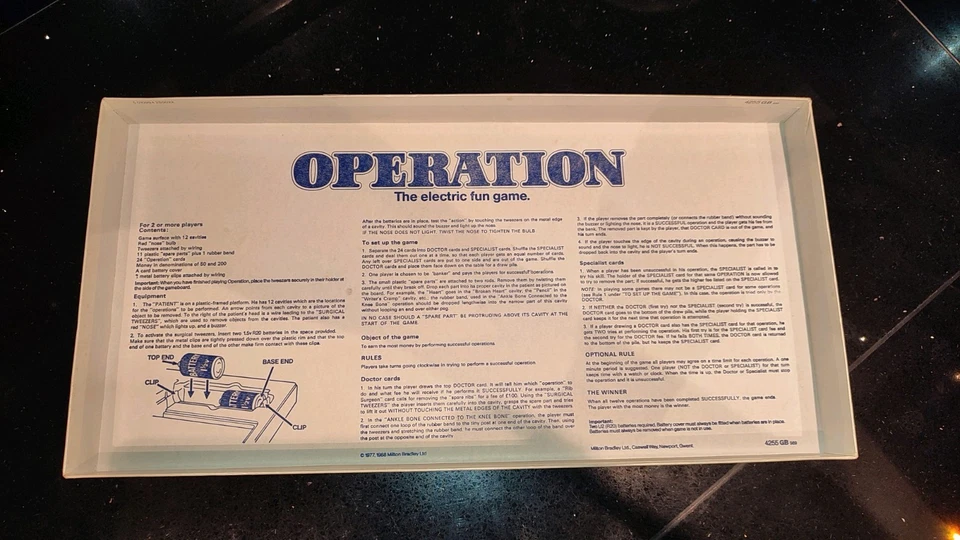 Vintage Operation Family Board Game 1978 MB Games Incomplete not working - Image 2 of 4