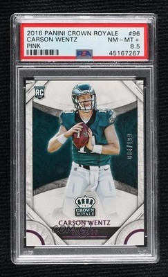 2016 Preferred Retail Crown Royale Pink 4/199 Carson Wentz PSA 8.5 Rookie RC 1pj