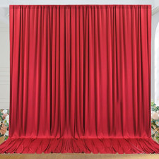10Ft X 10Ft Wrinkle Free Red Backdrop Curtains for Parties, Polyester Photo Back