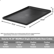 LifeStages 24-Inch Replacement Pan for Dog Crates - Leak-Proof Versatile