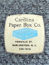 Vintage Carolina Paper Box Co Advertising Tape Measure. Burlington, NC 6 '