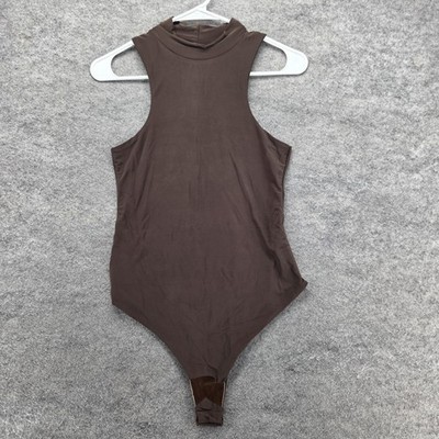 PrettyLittleThing Bodysuit Womens Small 8 High Neck Sleeveless Racer Tank Top