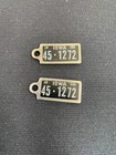 1957 #1272 Pair Iowa DAV Disabled Vets License Plate Keychain Howard County #45 — photo 1