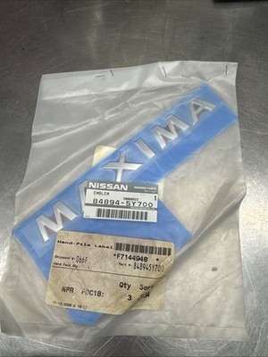 02-03 Nissan Maxima Rear Trunk Lid Chrome Nameplate Emblem OEM NEW 84894-5Y700