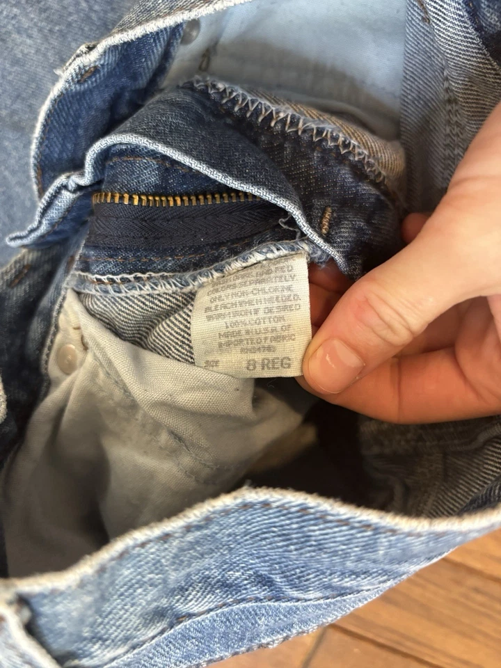 Pantalones Cortos Denim Lee Kid Línea Larga “papá” Pantalones Cortos 8 Desteñidos De Colección Años 90 Unisex Niños Jean Foto 3 de 3