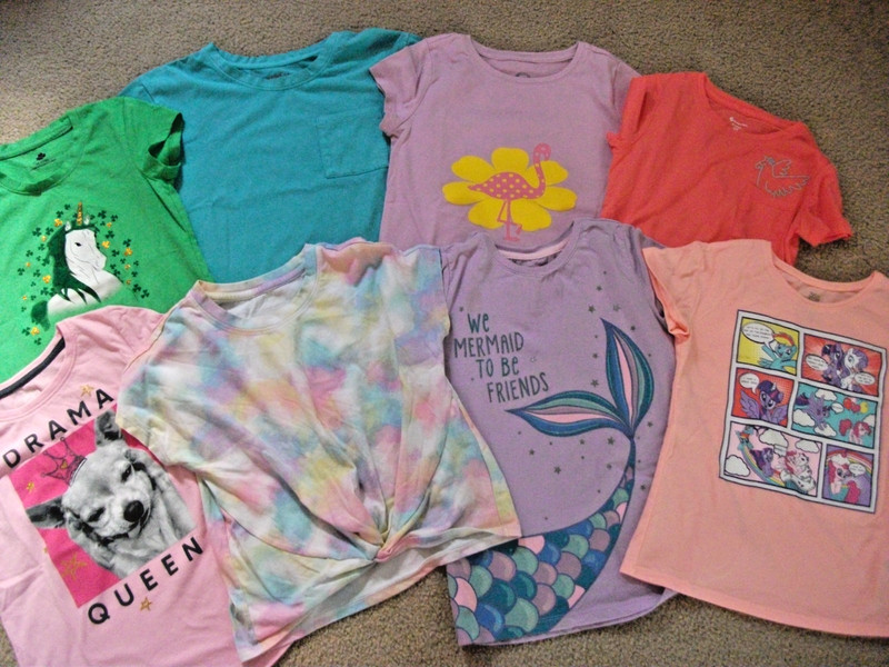 8 Piece Mixed Lot Girls Size 7/8 Shirts, Cat & Jack, Wonder Nation, Good