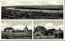 Ak Oestrich Winkel in Hessen, Gesamtansicht, Schloss, Steinernes Haus - 3905393