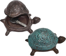 2 Pcs Cast Iron Turtle Hidden Key Holder, Dec...