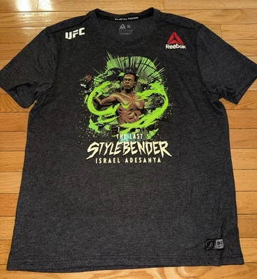 REEBOK Israel Adesanya "The Last' "Stylebender" UFC Gray T-Shirt Men's XL - image 1 of 4